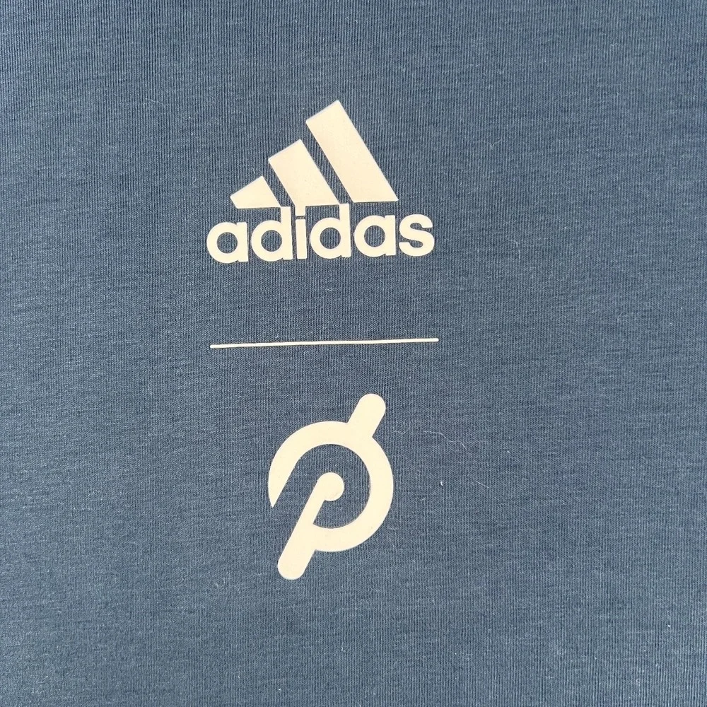 Adidas x Peleton Shirt Mens 2XL XXL Blue Short Sleeve Activewear Soft Sharp